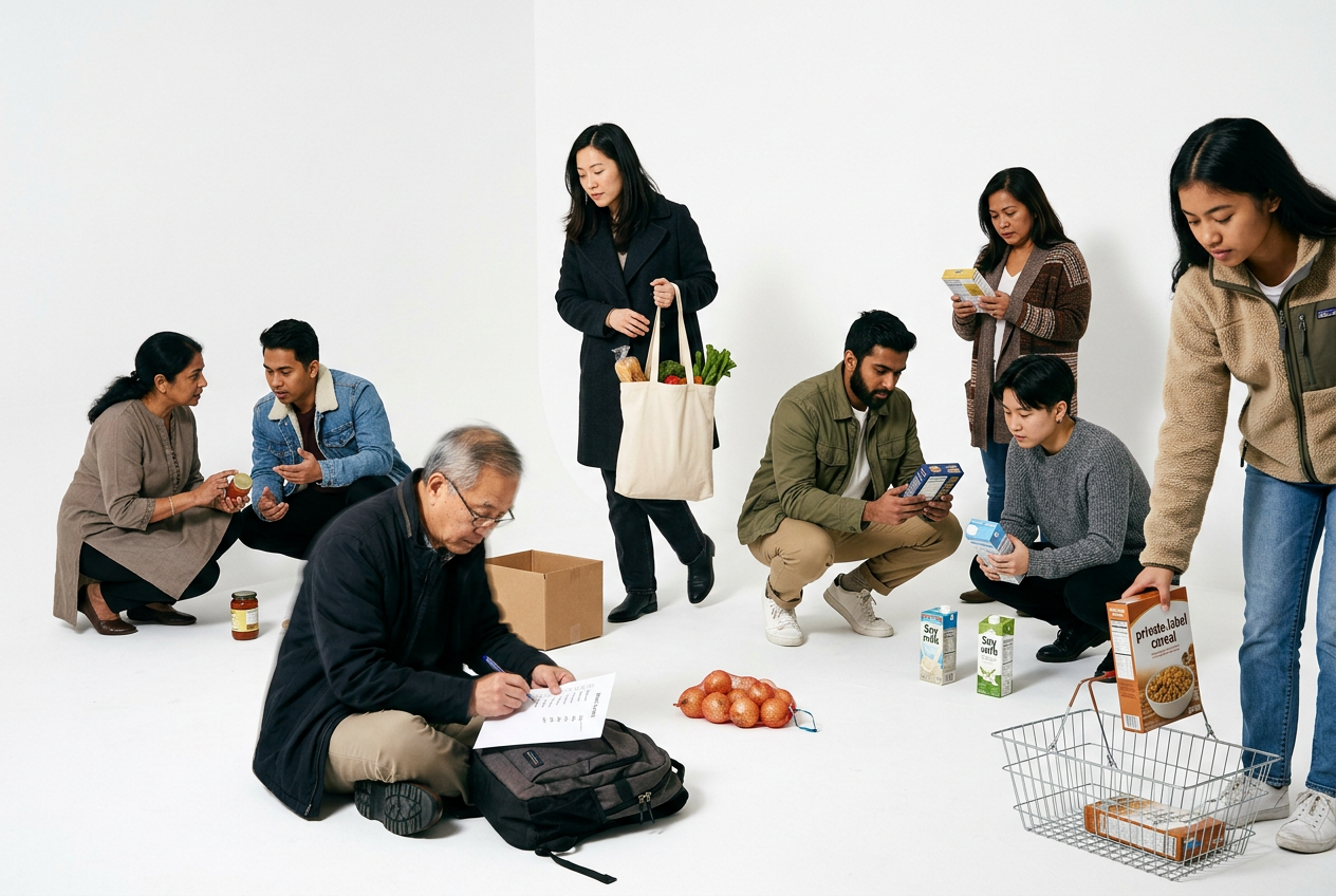 Consumidores asiáticos que cambian a marcas de distribuidor en alimentación